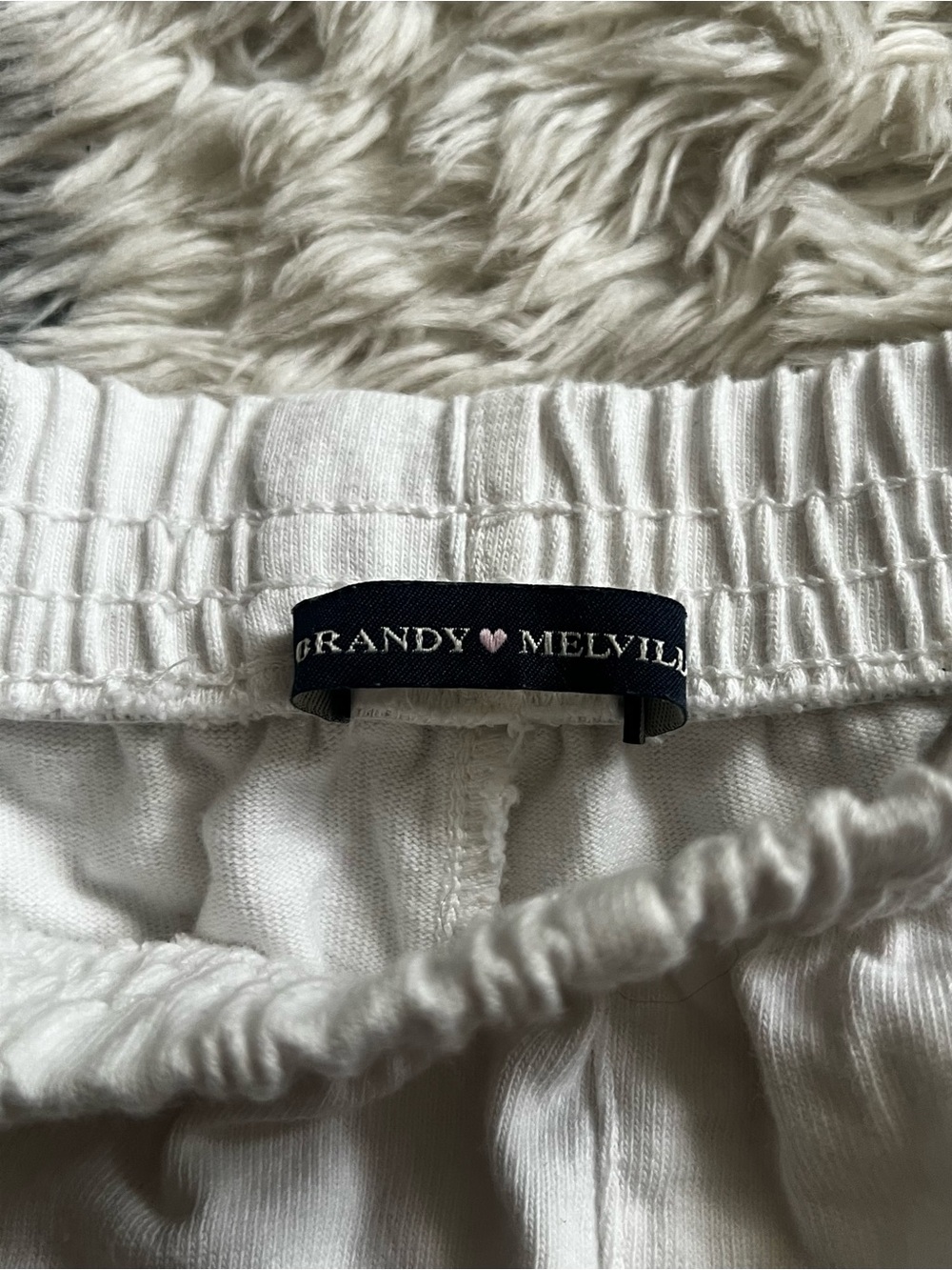 Brandy Melville White Men's Elastic Waist Joggers